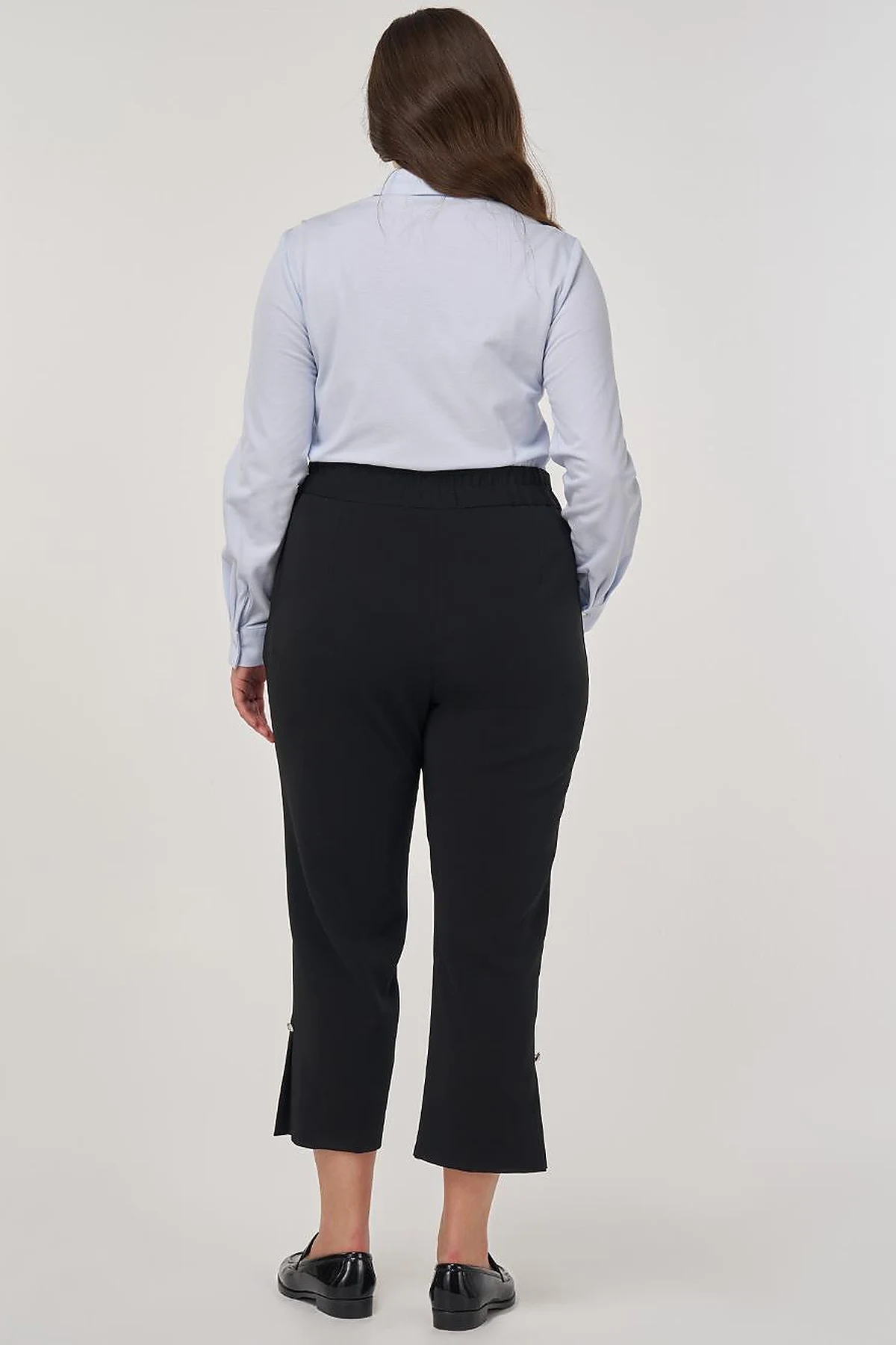 Slit Detail Relaxed Fit Pants Black 