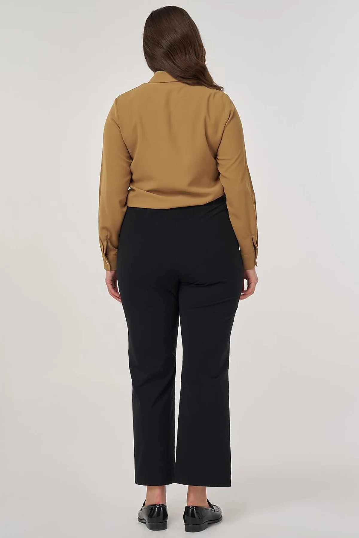 High-Waist Fabric Pants Black 