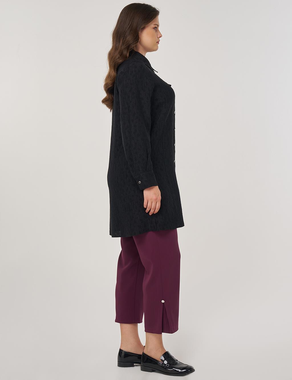 Single Pocket Lyocell Viscose Tunic in Black
