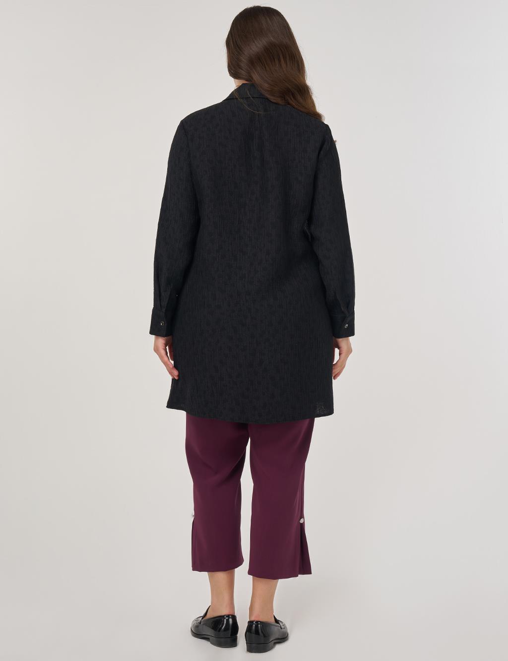 Single Pocket Lyocell Viscose Tunic in Black