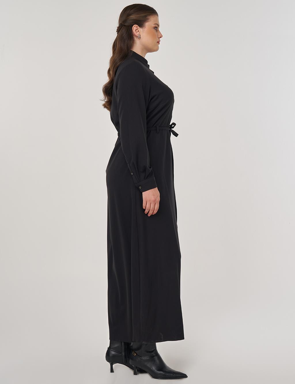 Floral Print Viscose Dress in Black