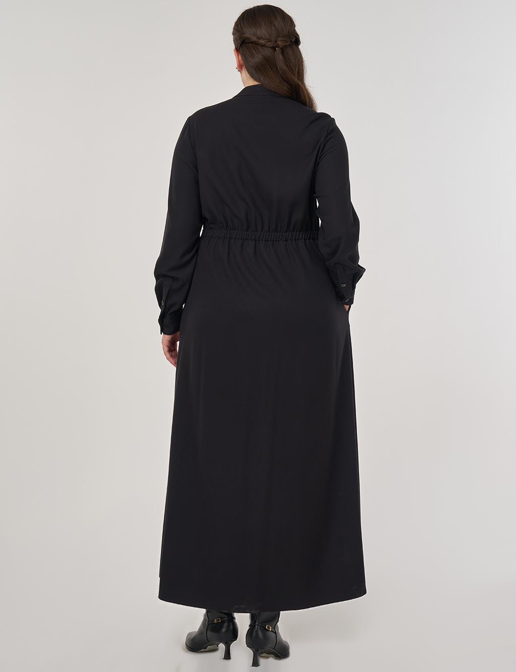 Floral Print Viscose Dress in Black