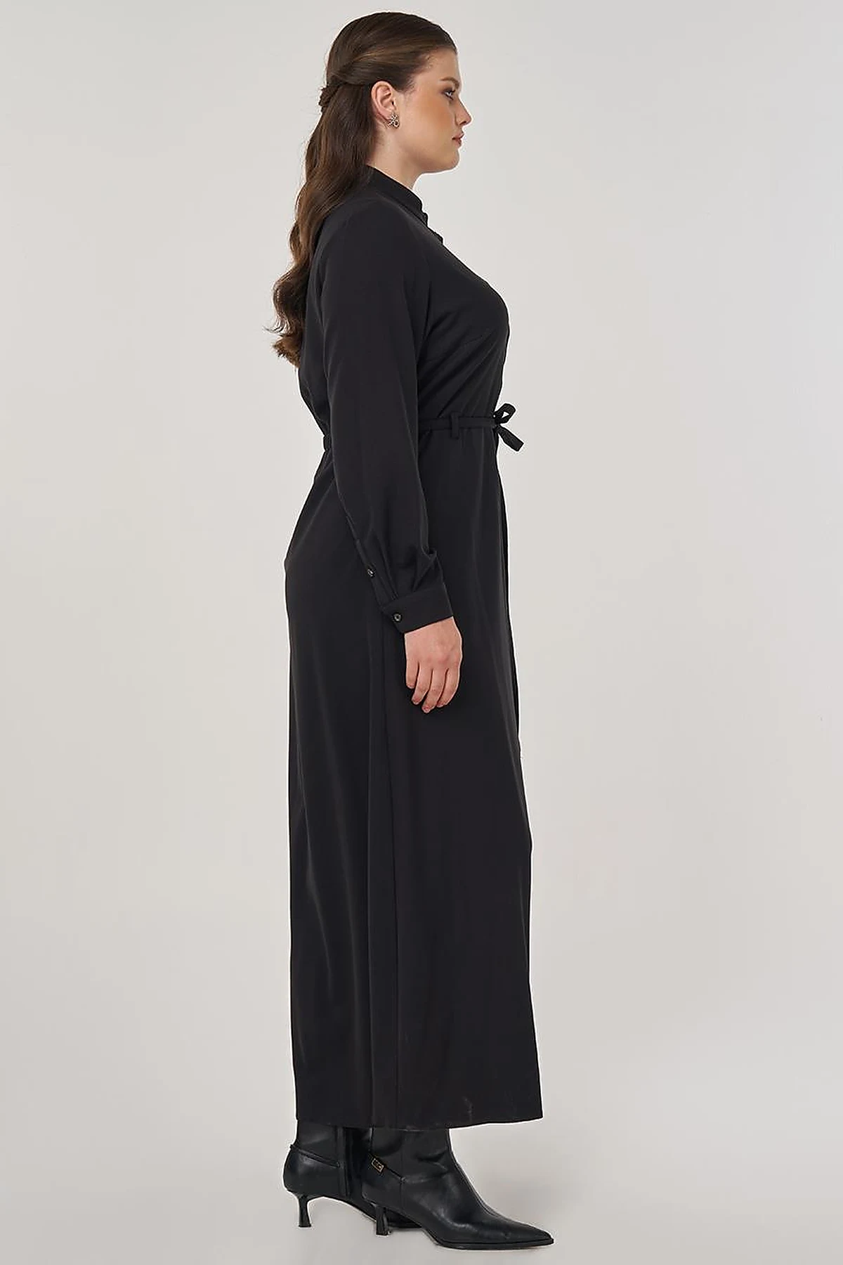 Floral Print Viscose Dress in Black