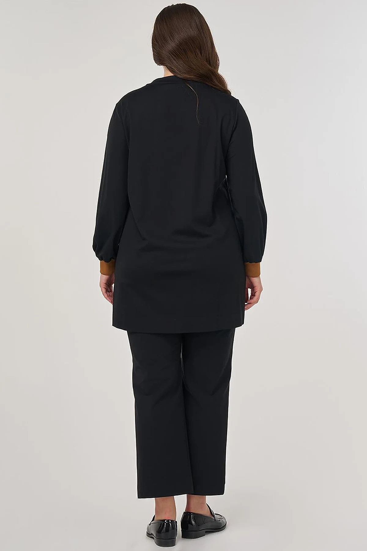 Rayon Sweatshirt with Visual Print in Black