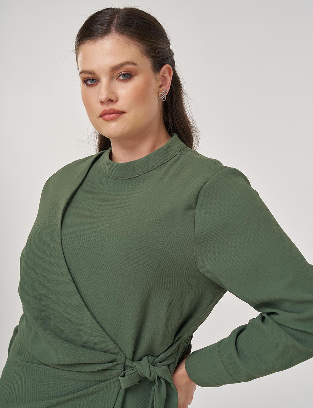 Drapped Chic Dress in Forest Green