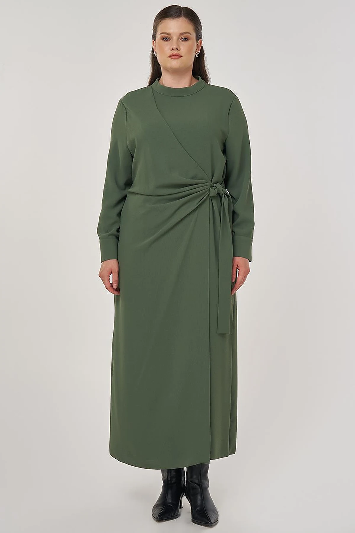 Drapped Chic Dress in Forest Green