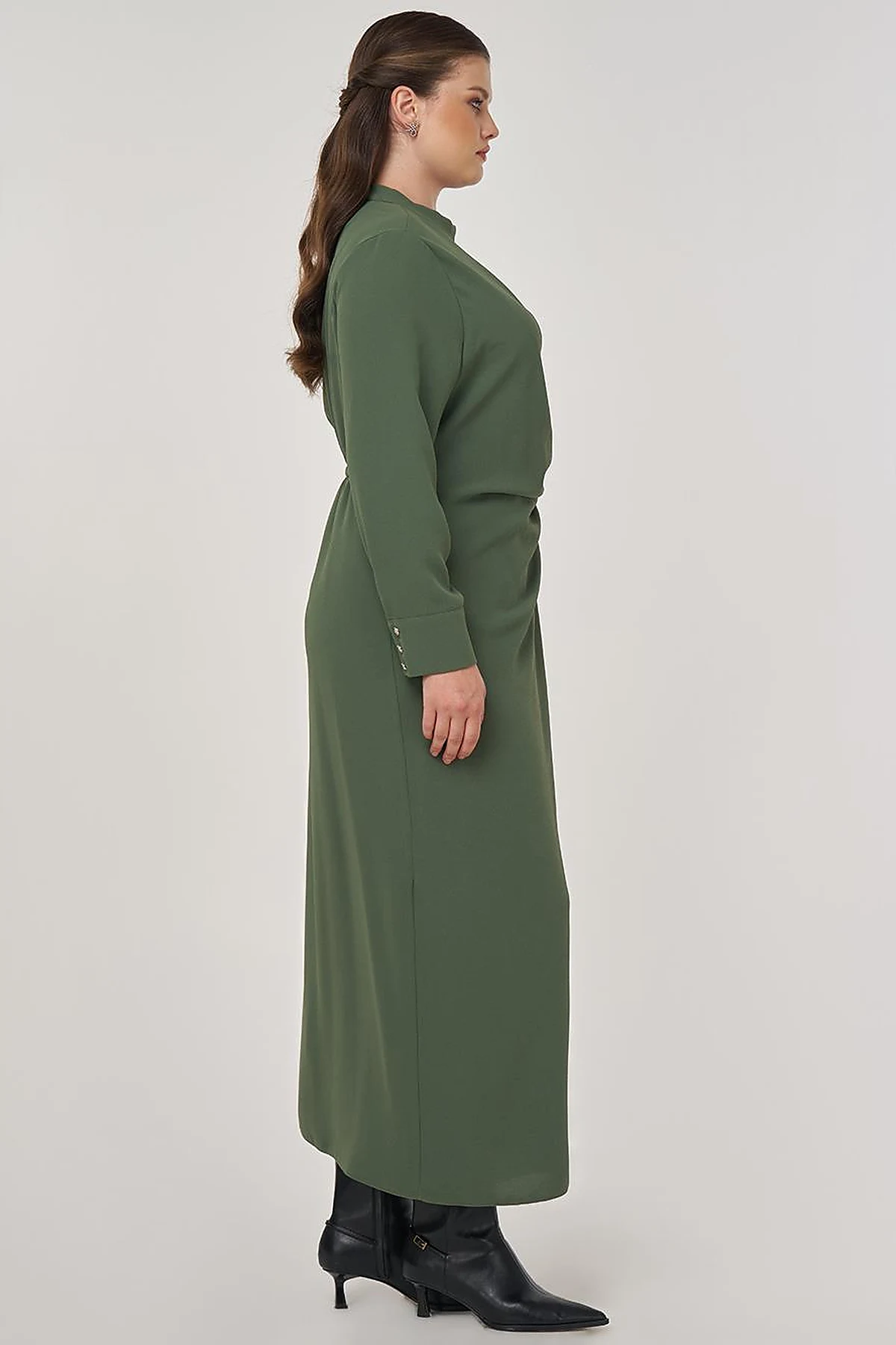 Drapped Chic Dress in Forest Green