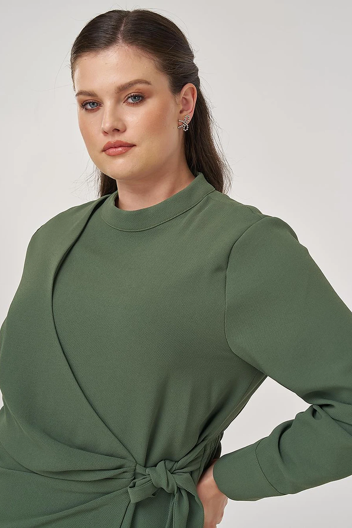 Drapped Chic Dress in Forest Green