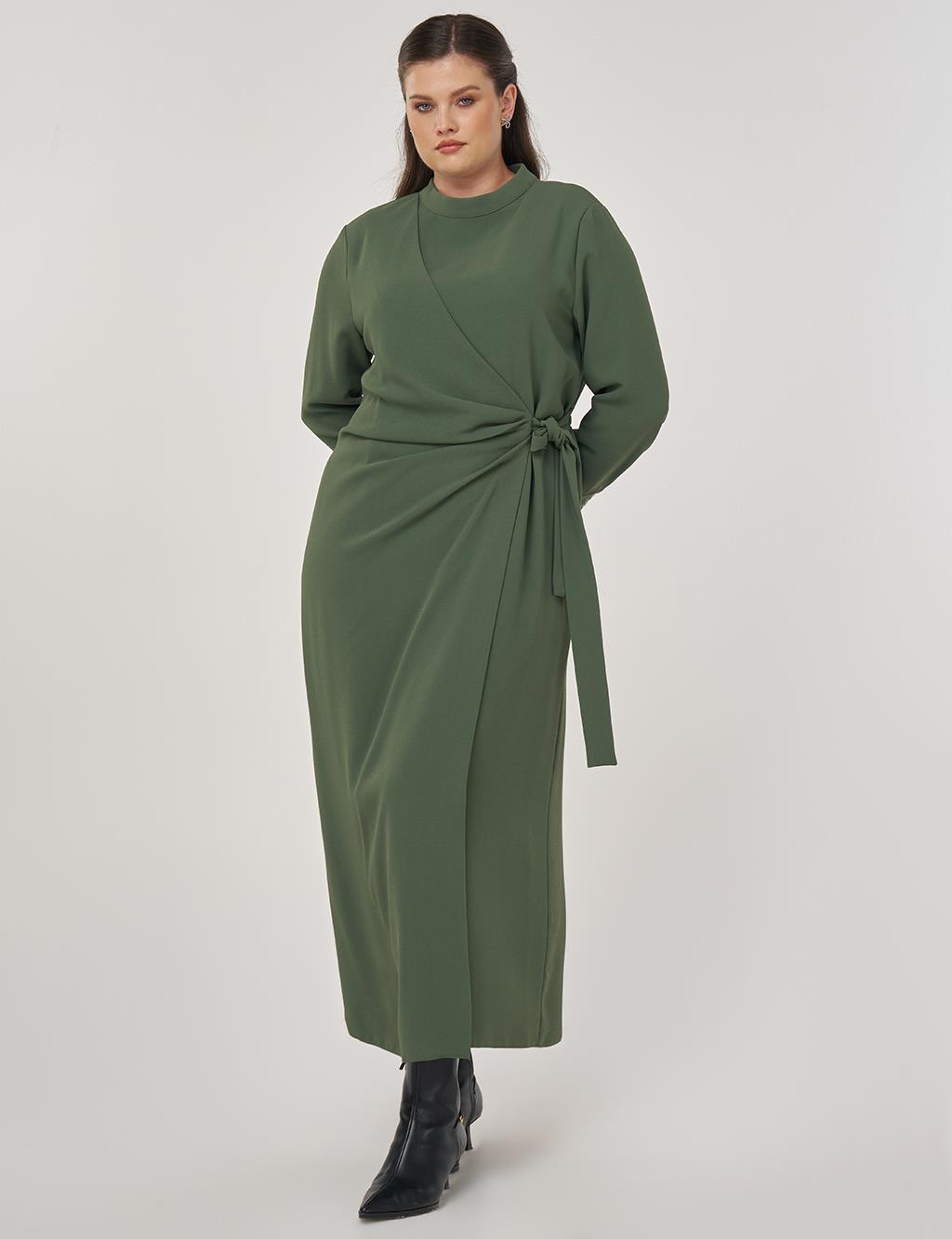 Drapped Chic Dress in Forest Green