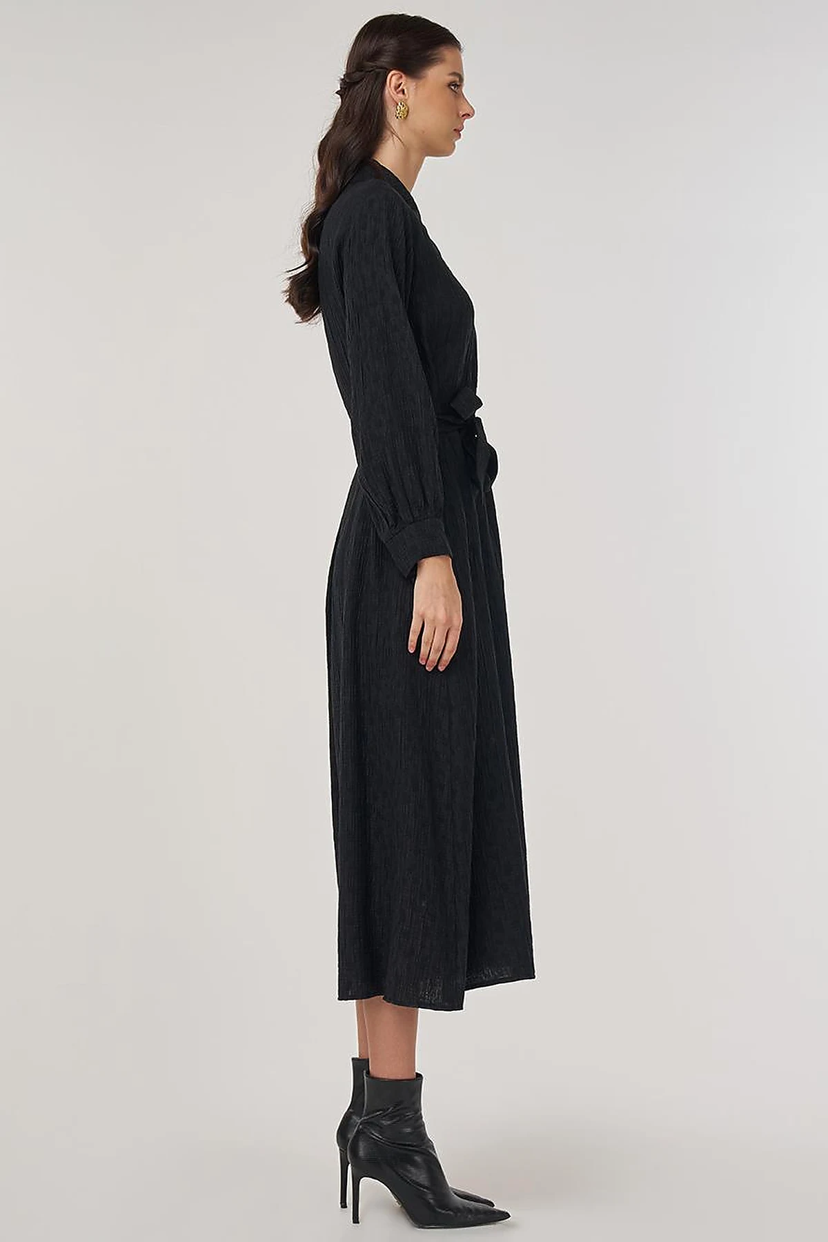Belted Lyocell Dress Black