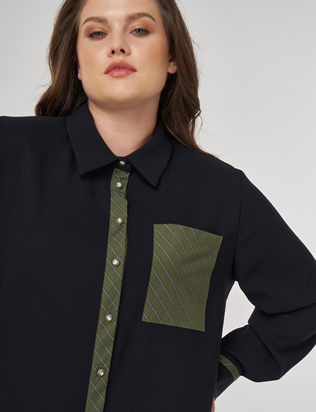 Long Tunic with Garnish in Black
