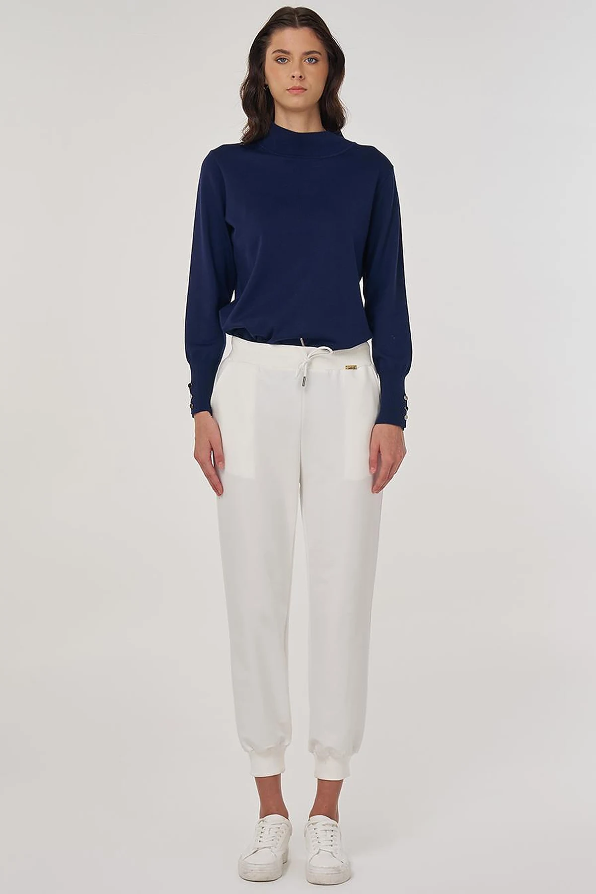 Drawstring Jogger Pants in Ecru