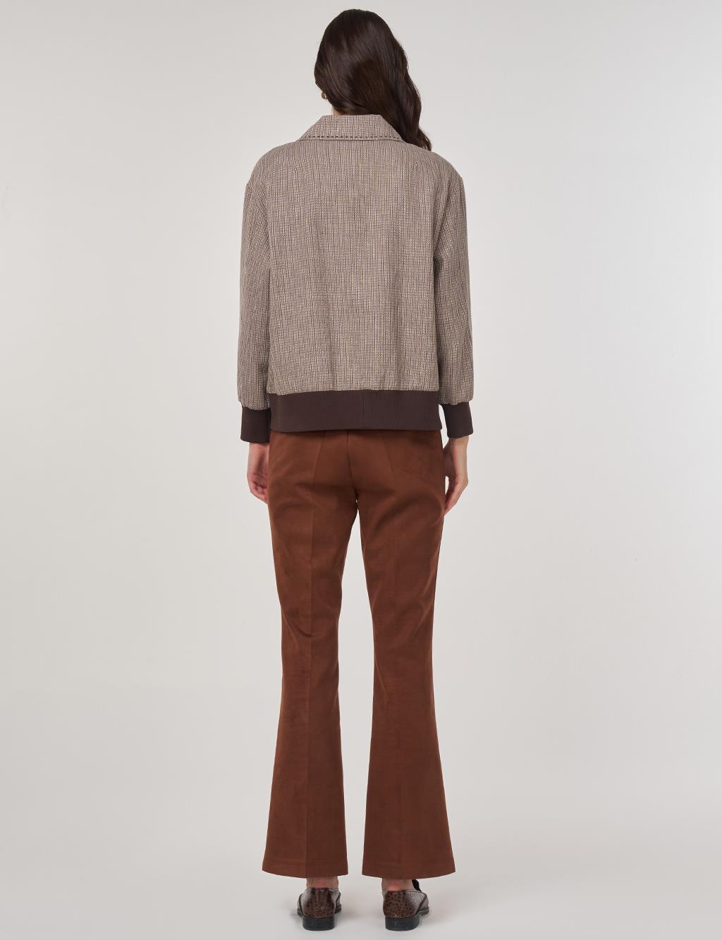 Embroidered Cotton Linen Jacket in Mink