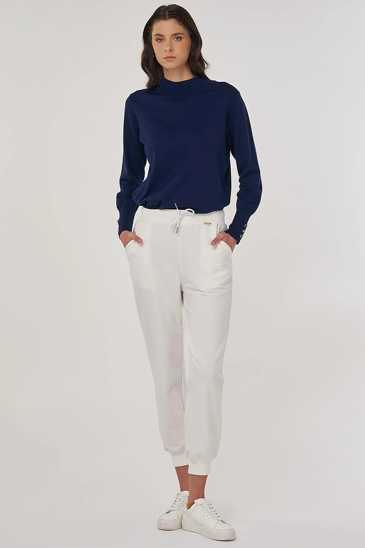 Drawstring Jogger Pants in Ecru