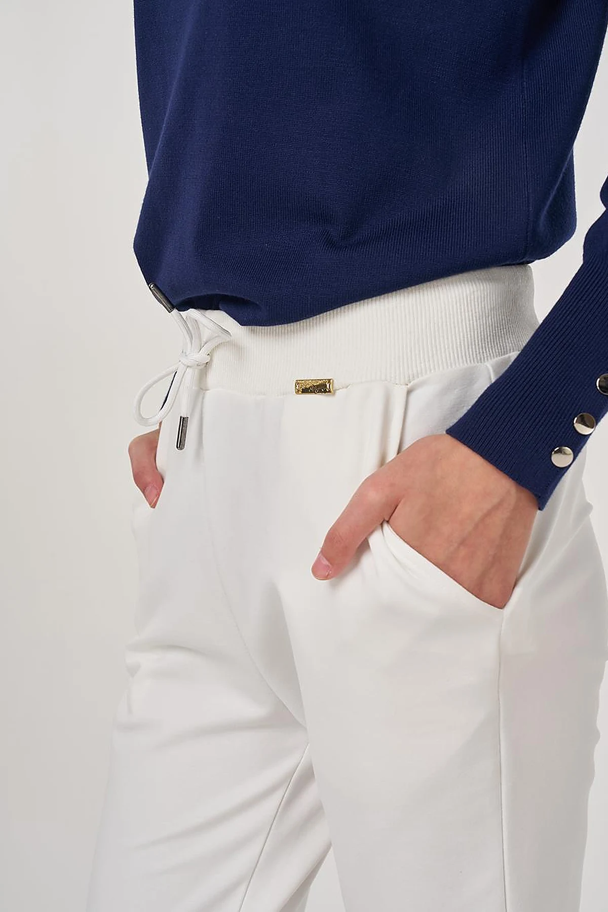 Drawstring Jogger Pants in Ecru