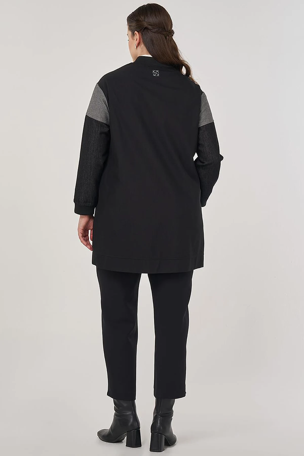Slogan Printed Cotton Jacket in Black
