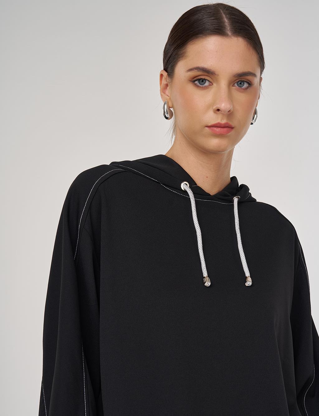 Point-Stitched Two-Piece Suit in Black