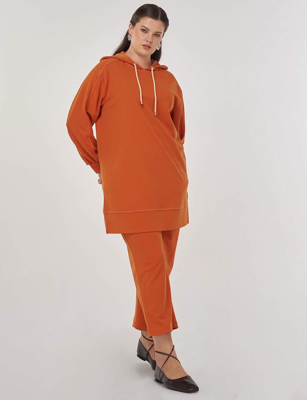 Point-Stitched Two-Piece Suit in Tobacco