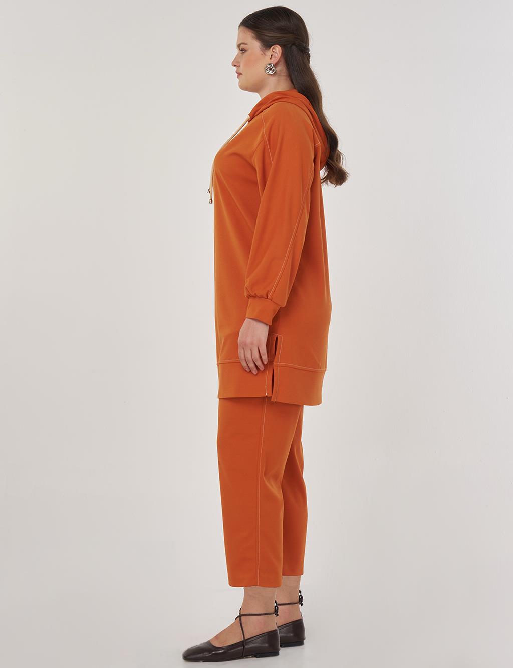 Point-Stitched Two-Piece Suit in Tobacco