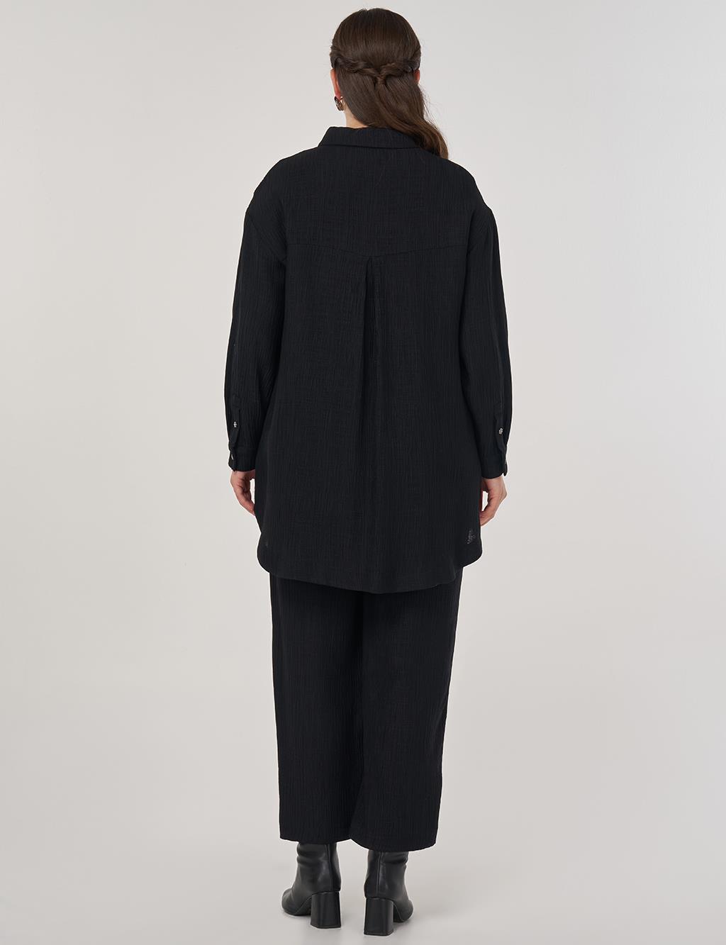 Lyocell Two-Piece Suit with Pockets in Black