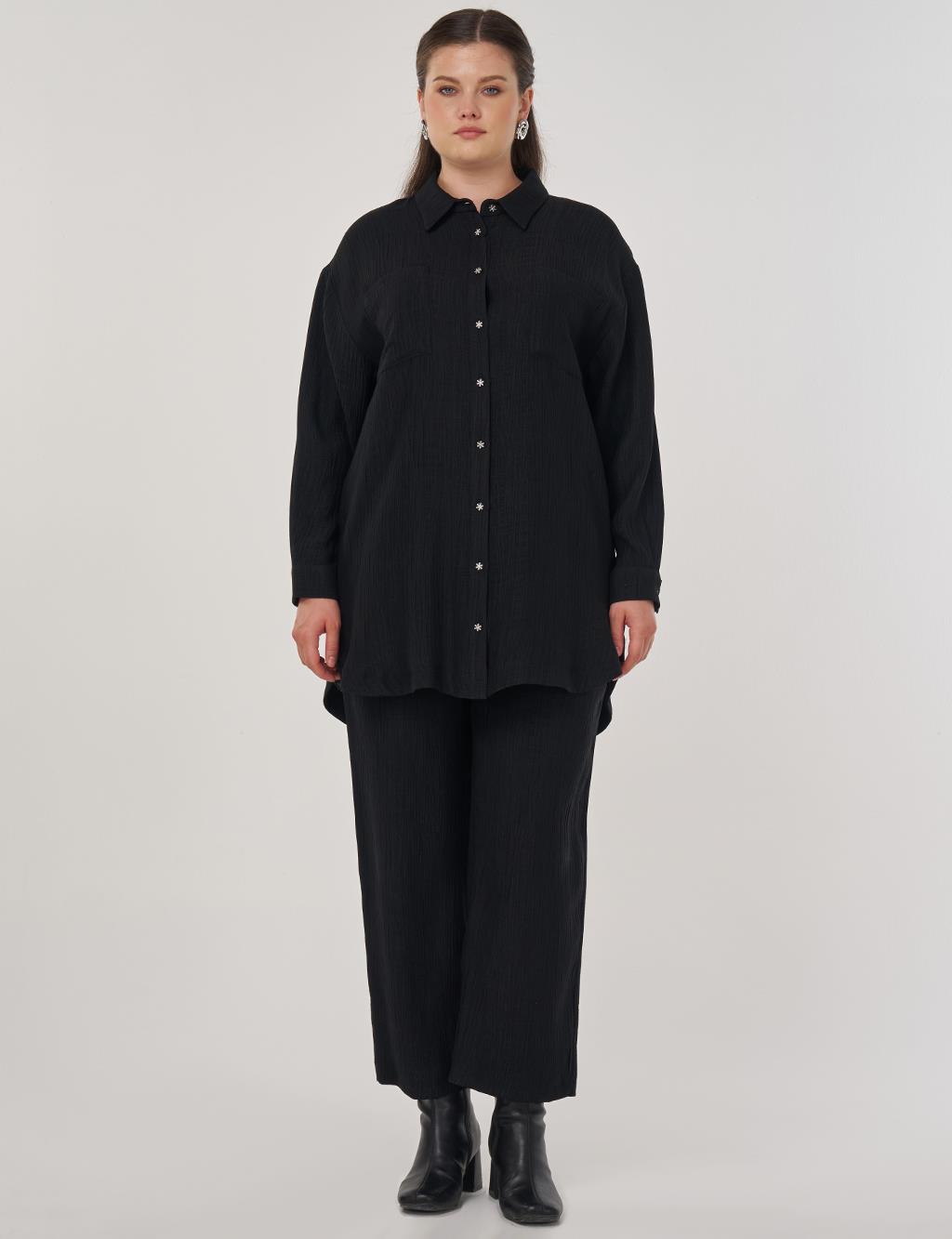 Lyocell Two-Piece Suit with Pockets in Black