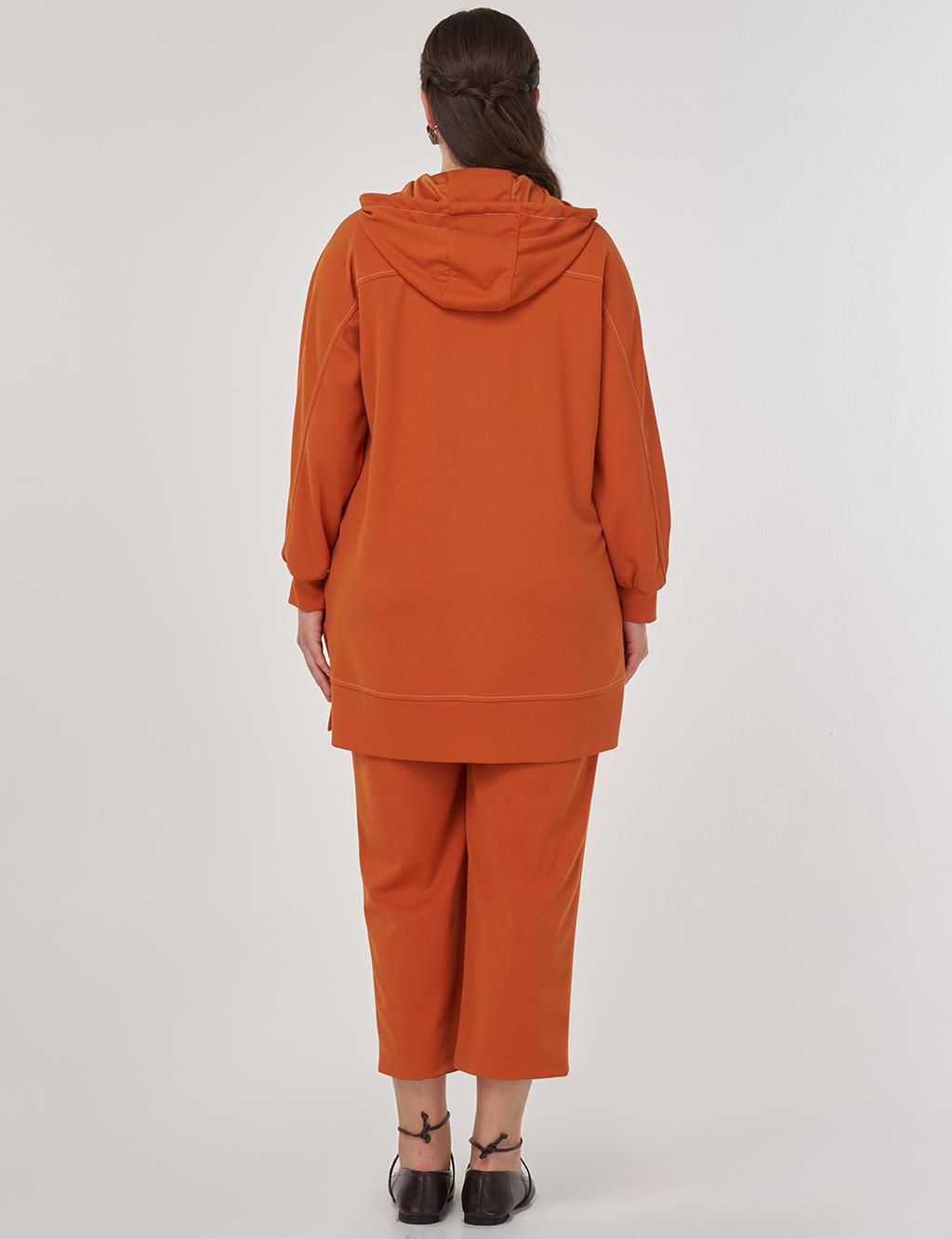 Point-Stitched Two-Piece Suit in Tobacco