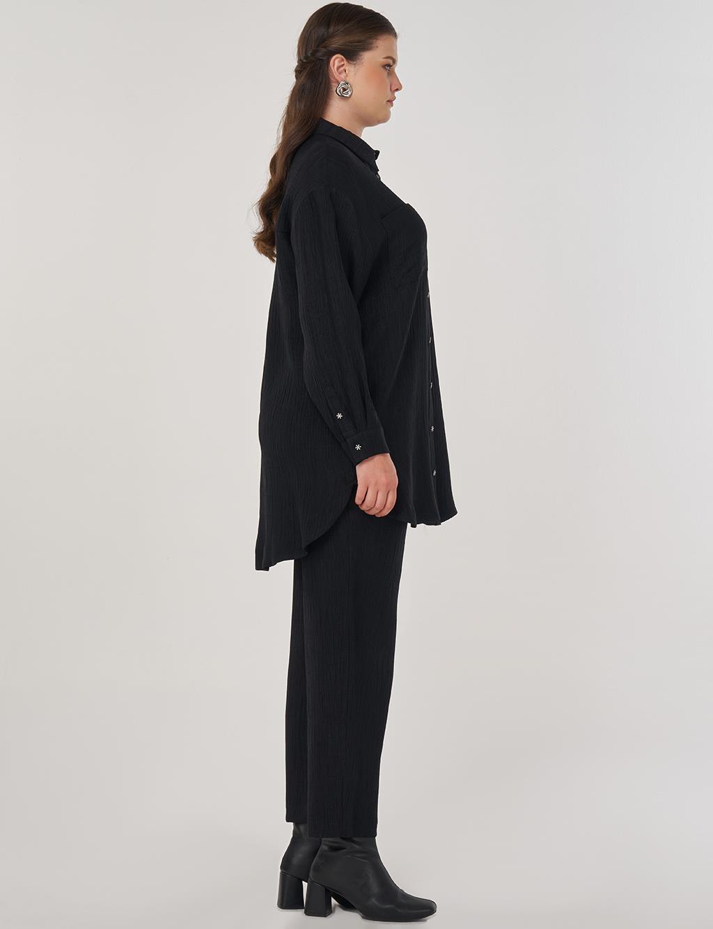 Lyocell Two-Piece Suit with Pockets in Black
