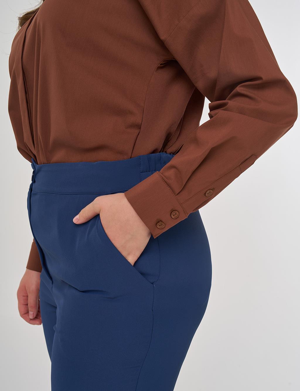 Relaxed-Fit Fabric Trousers in Black Indigo