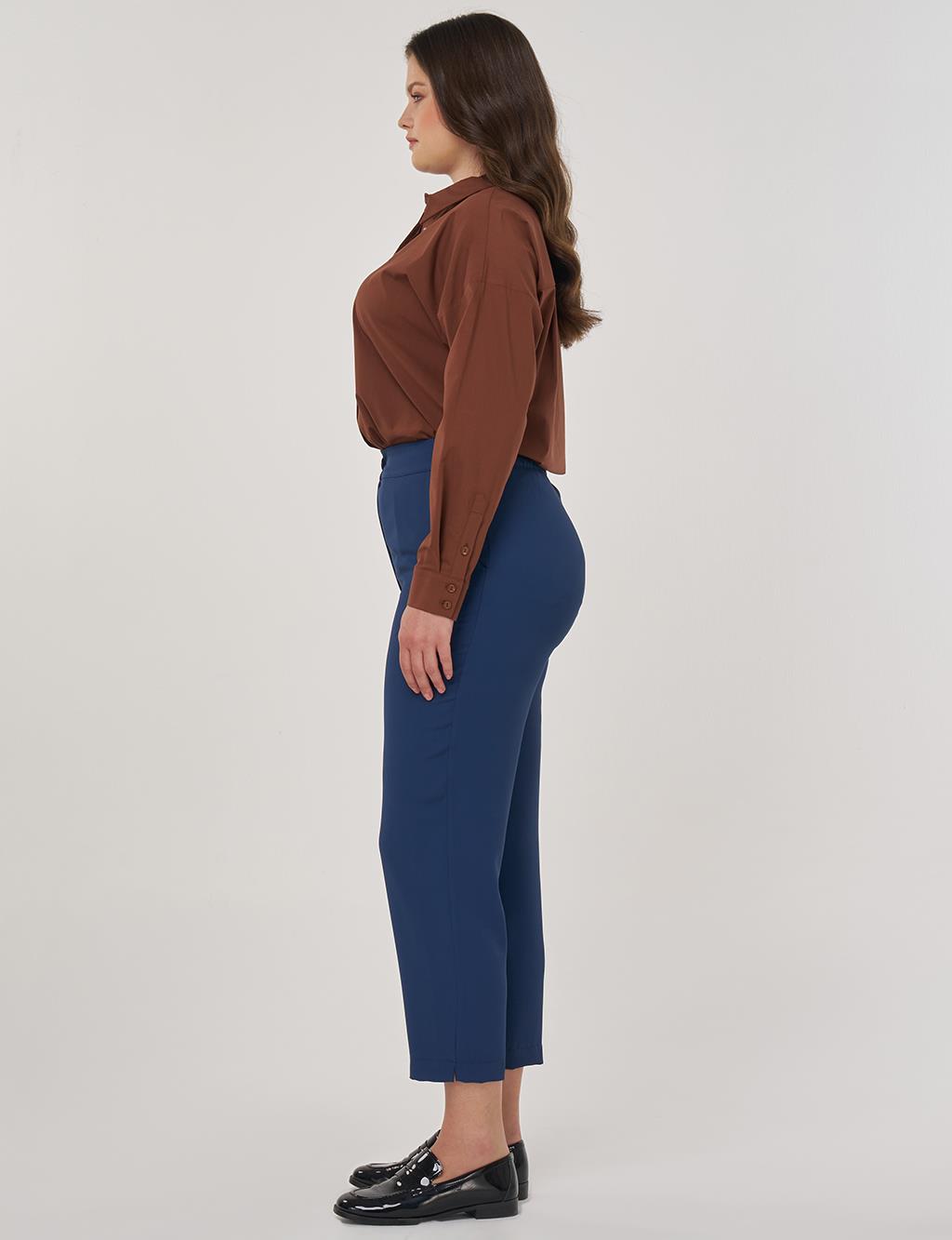 Relaxed-Fit Fabric Trousers in Black Indigo
