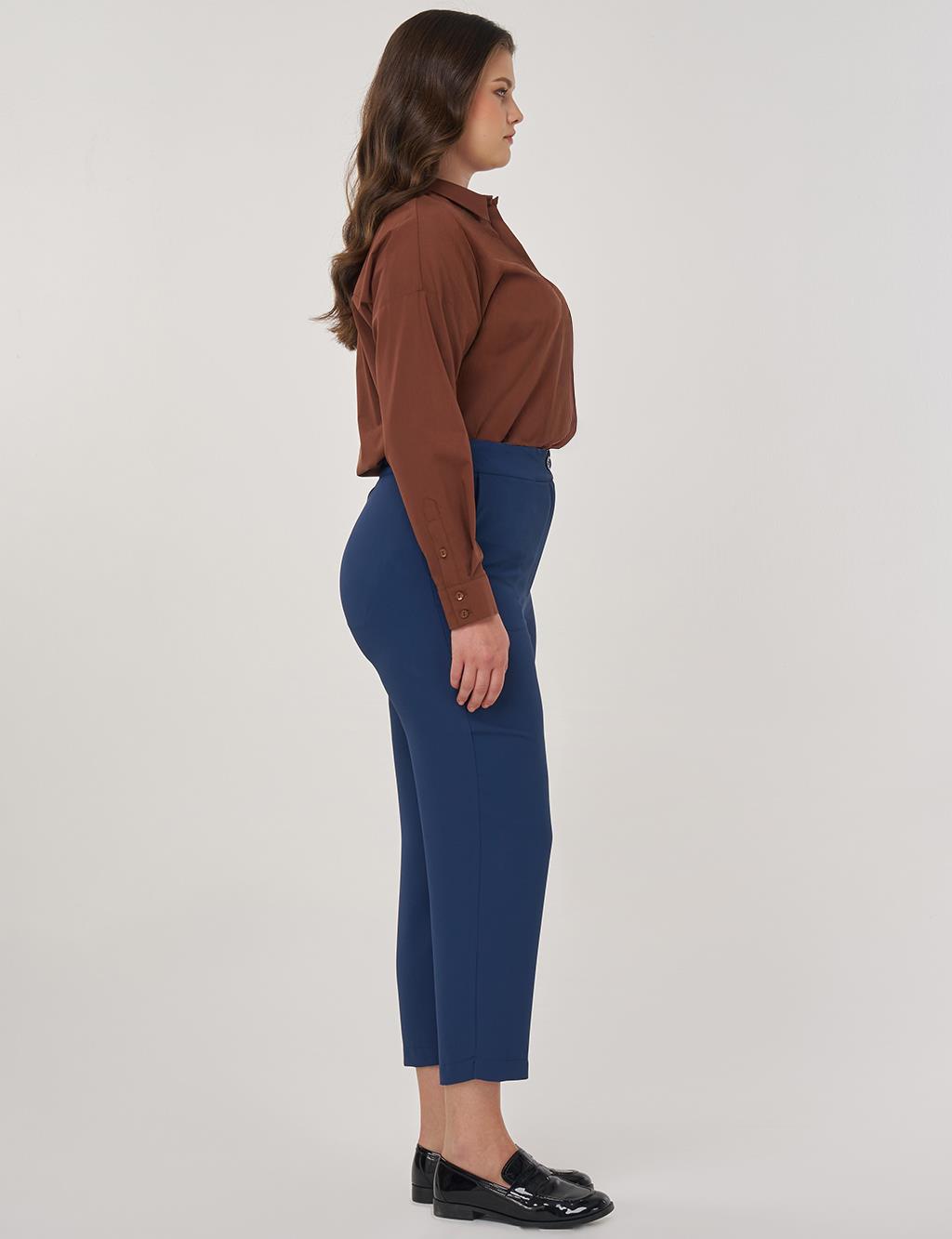 Relaxed-Fit Fabric Trousers in Black Indigo