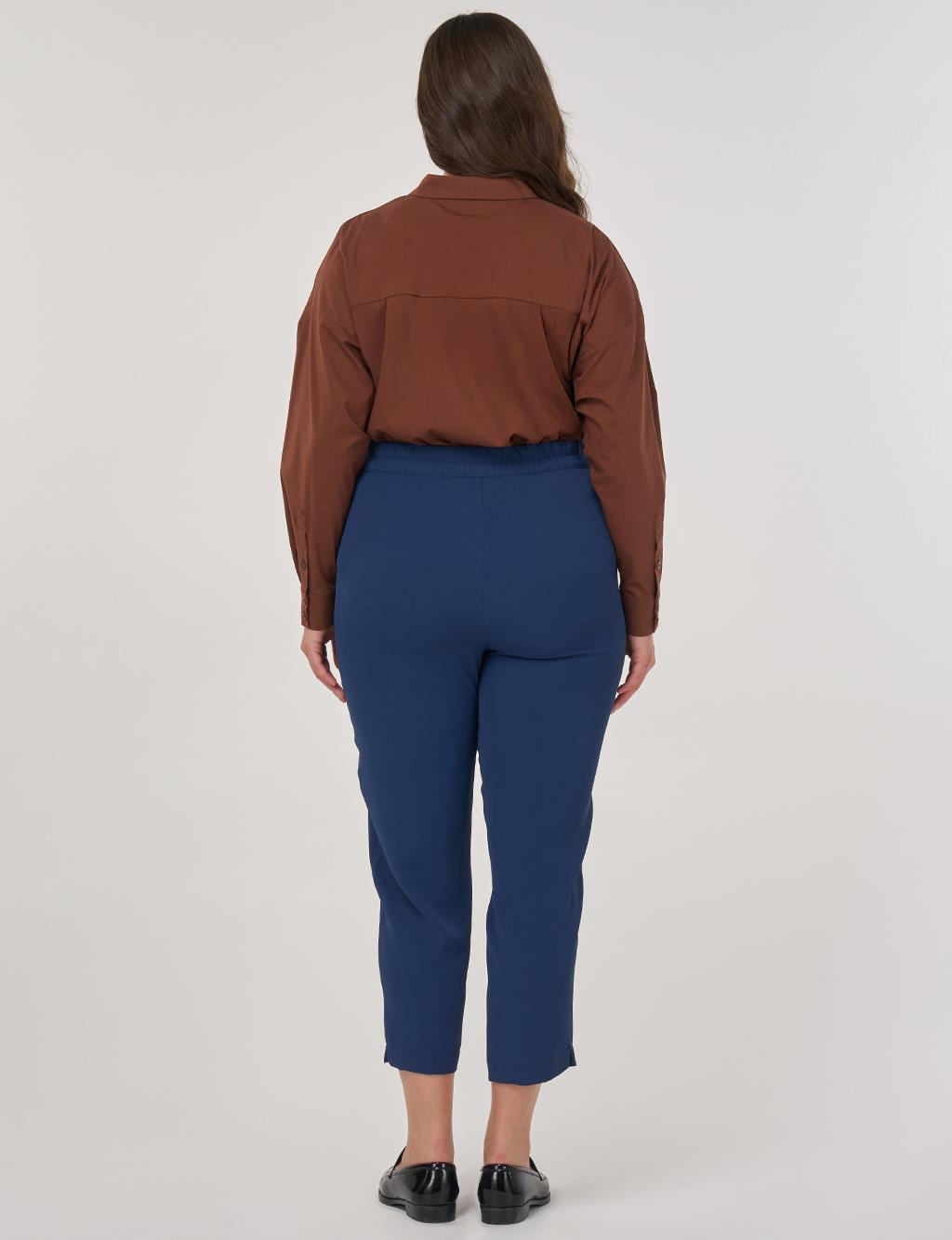 Relaxed-Fit Fabric Trousers in Black Indigo