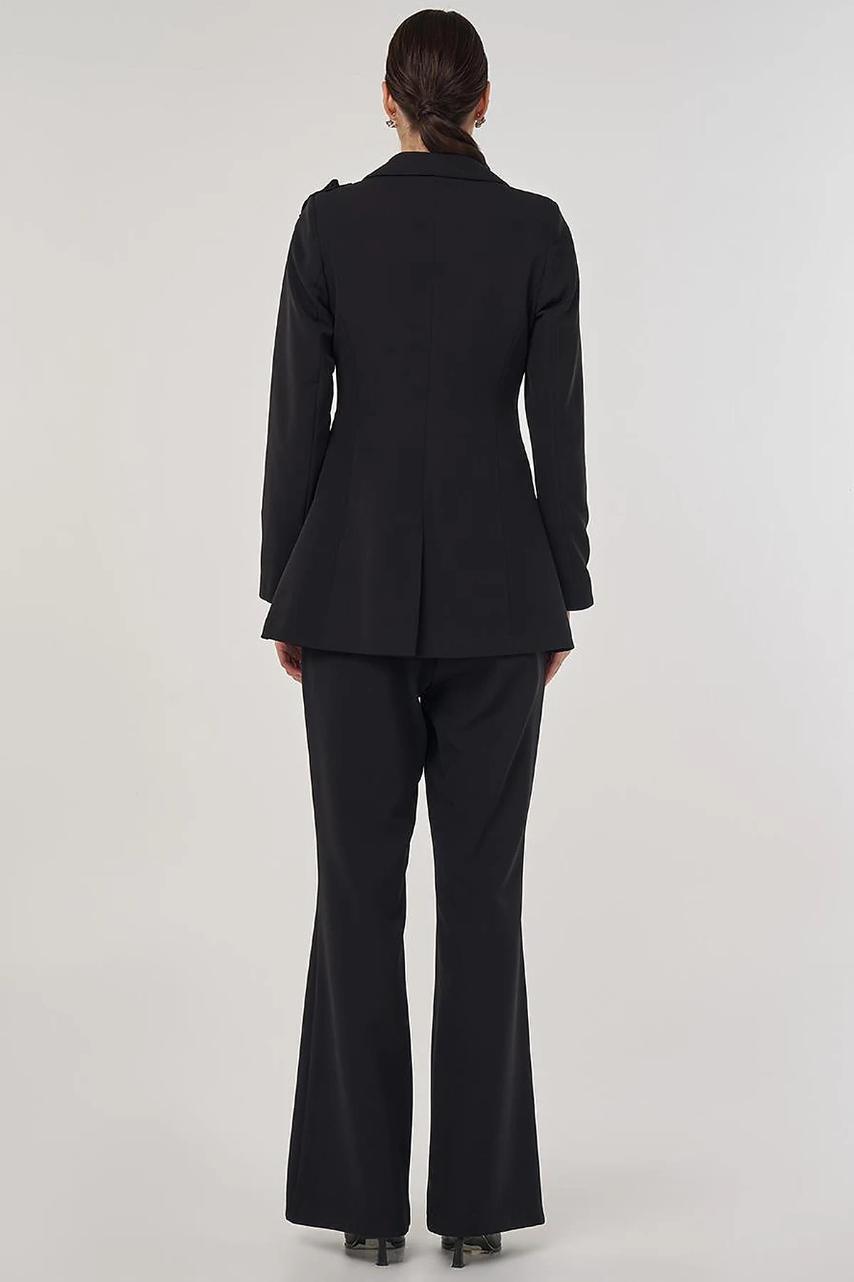 Embroidered Two-Piece Suit in Black