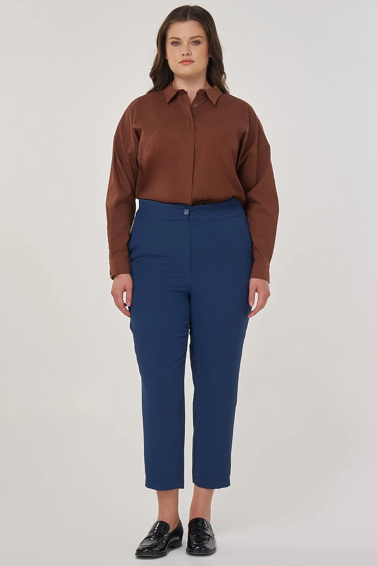 Relaxed-Fit Fabric Trousers in Black Indigo