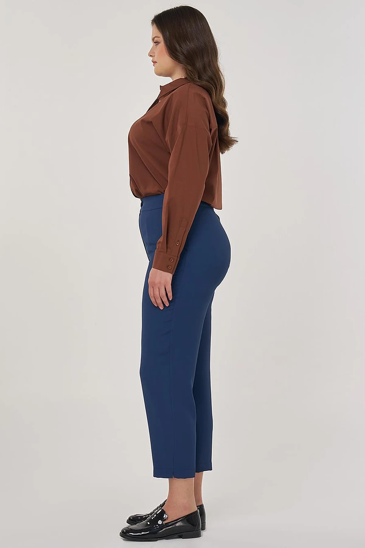 Relaxed-Fit Fabric Trousers in Black Indigo