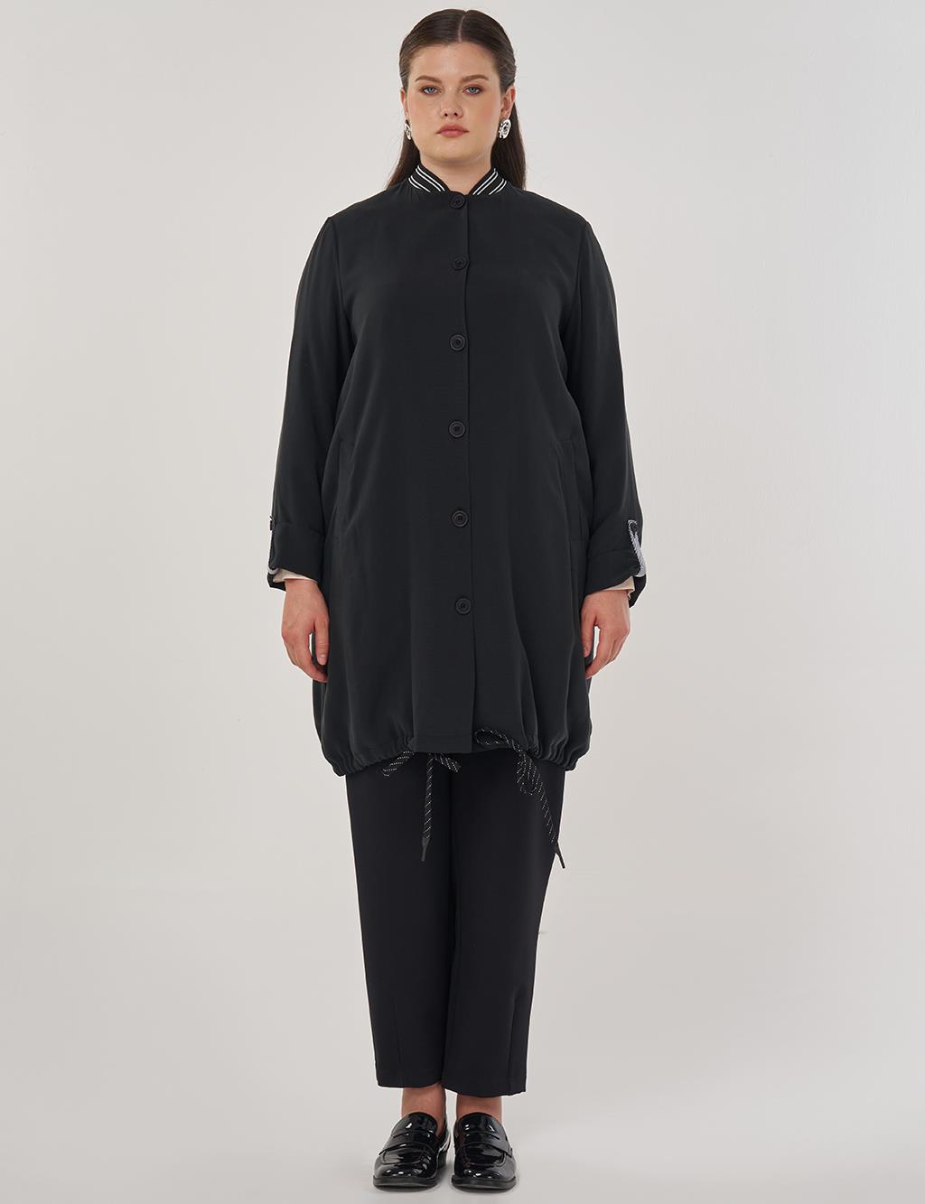 Rayon with Fold-Up Wrists Black