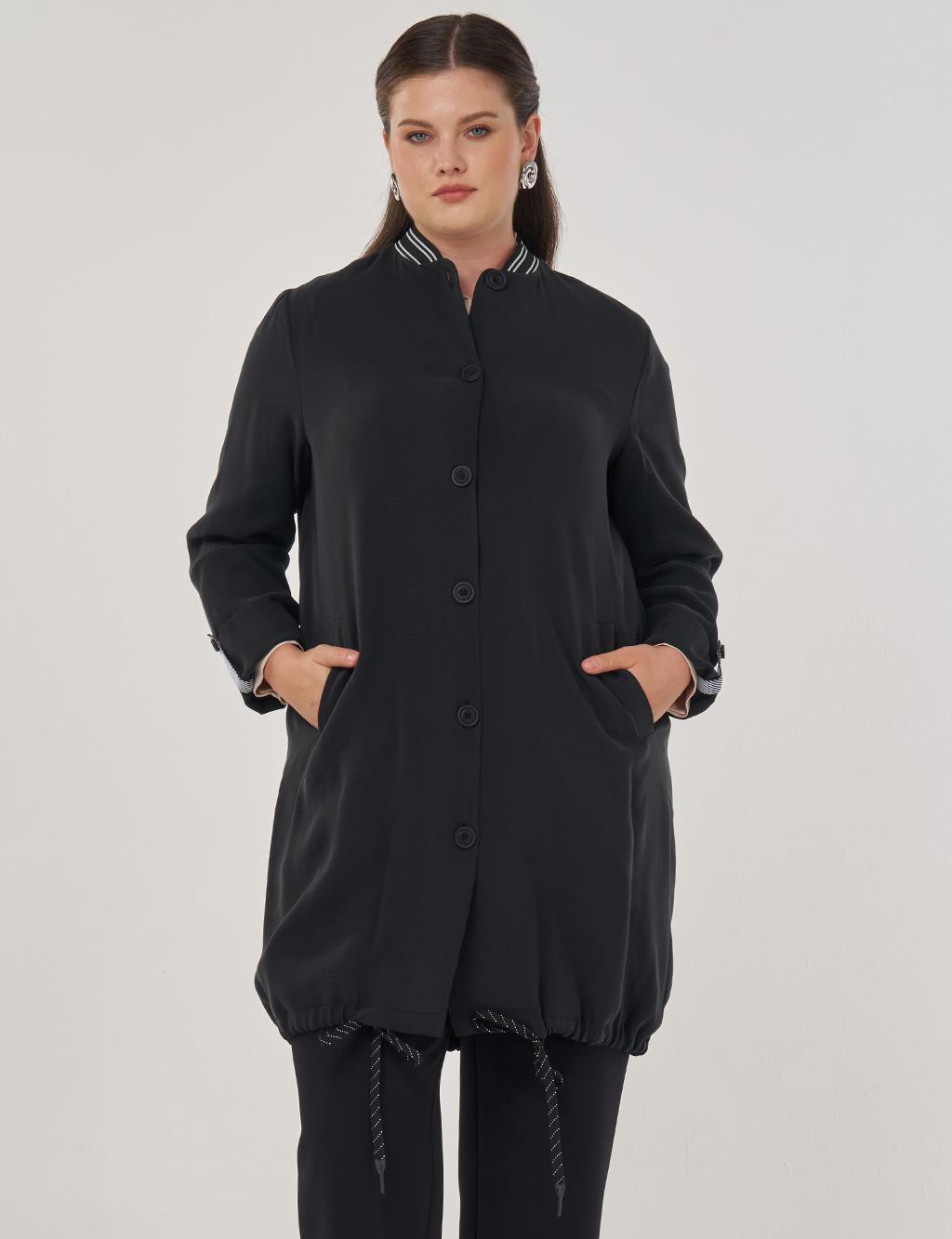 Rayon with Fold-Up Wrists Black