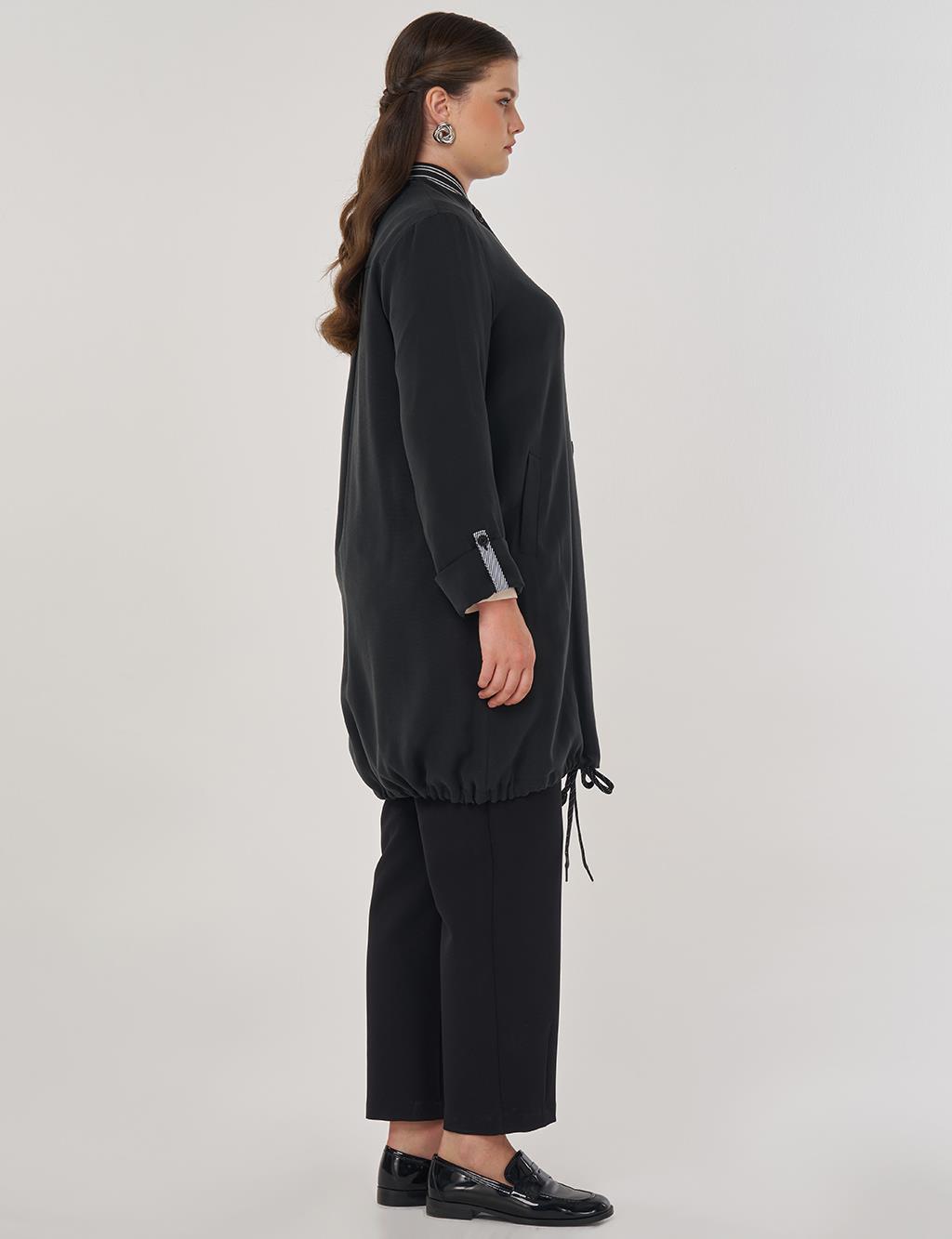Rayon with Fold-Up Wrists Black