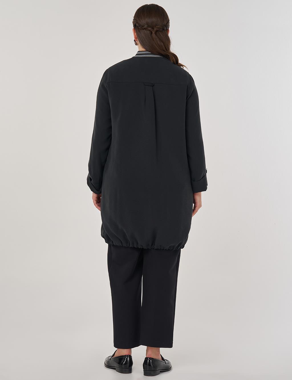 Rayon with Fold-Up Wrists Black