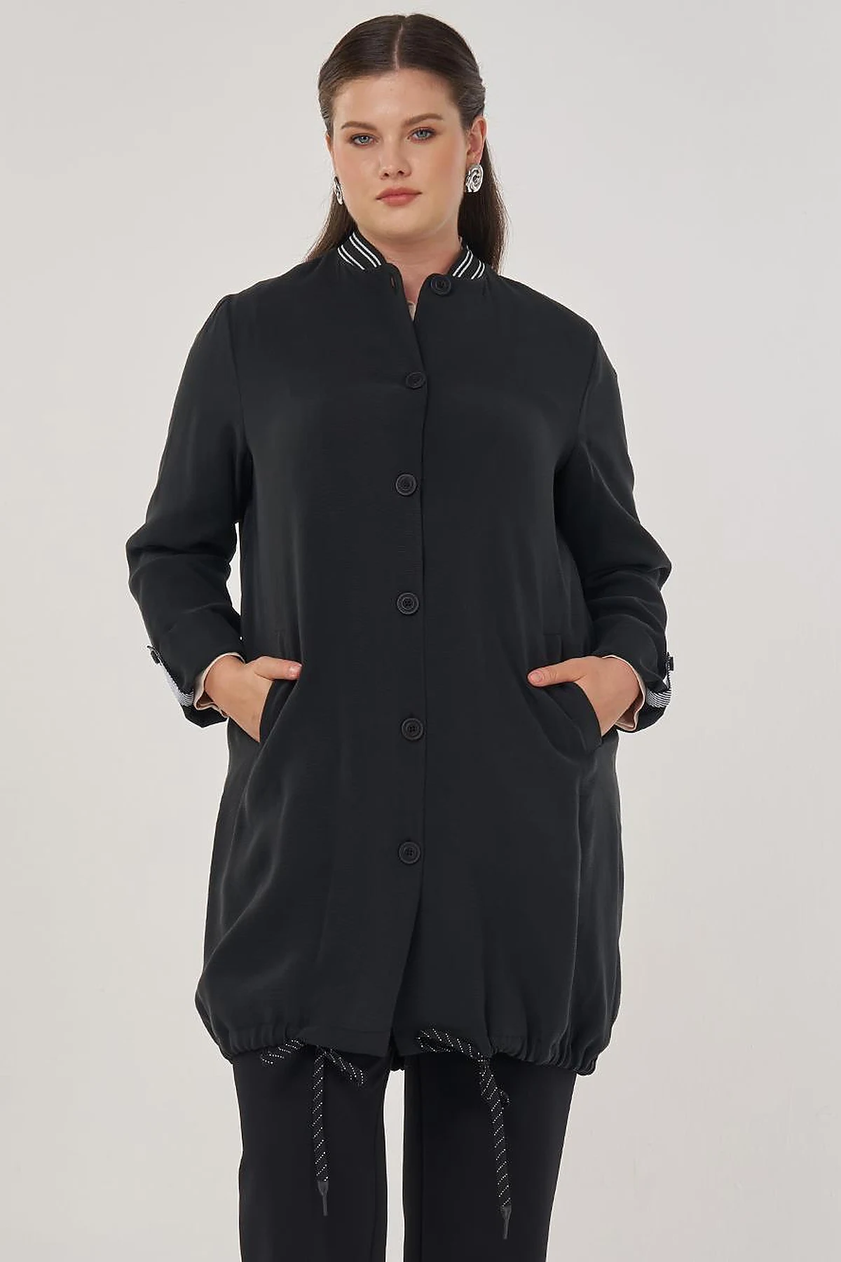 Bilekleri Katlanabilir Rayon Giy Çık Siyah