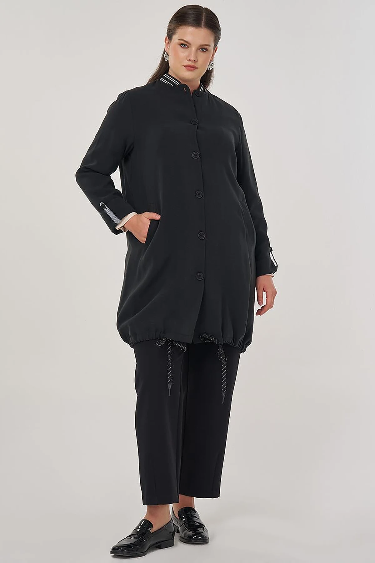 Bilekleri Katlanabilir Rayon Giy Çık Siyah