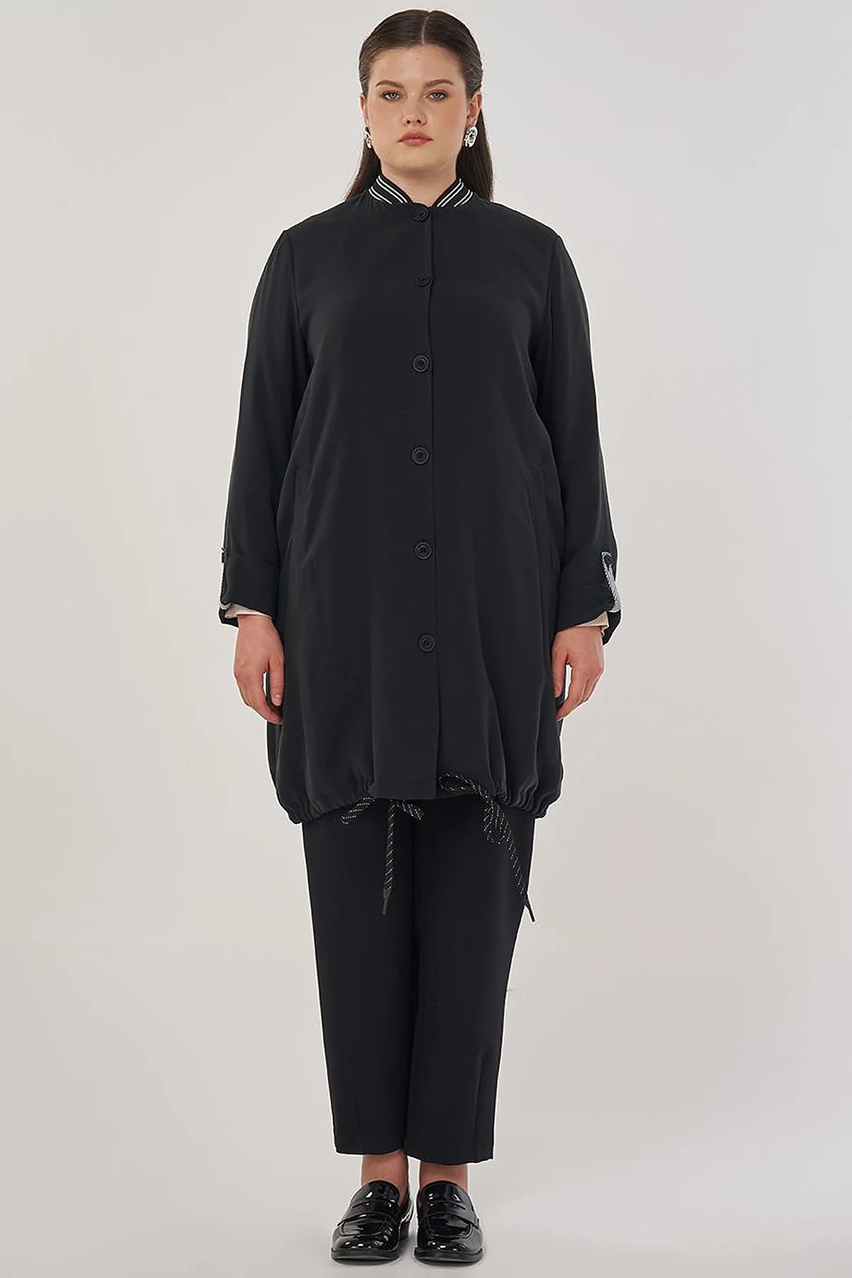 Bilekleri Katlanabilir Rayon Giy Çık Siyah