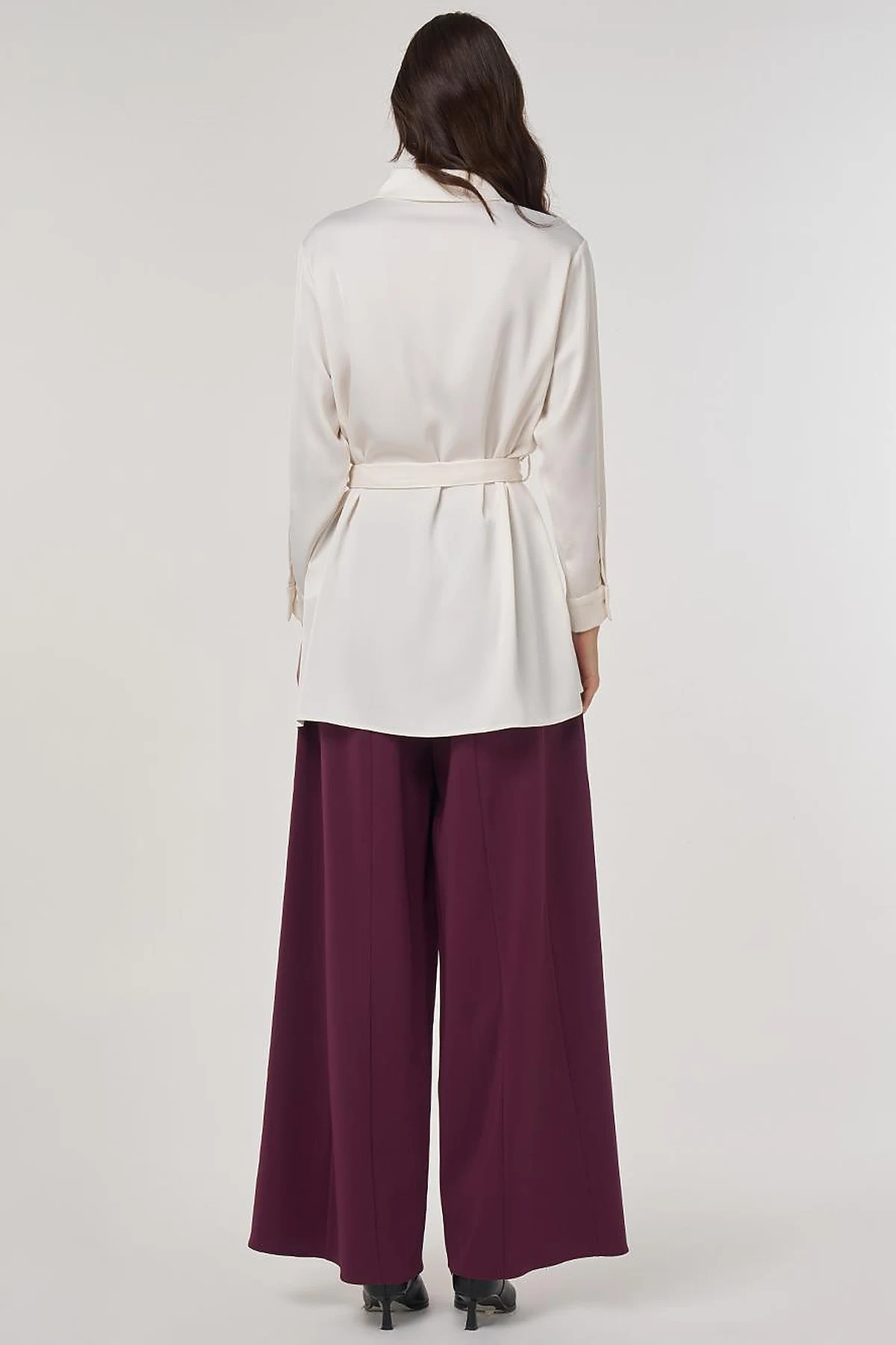 Sequin-Embroidered Satin Tunic Ecru