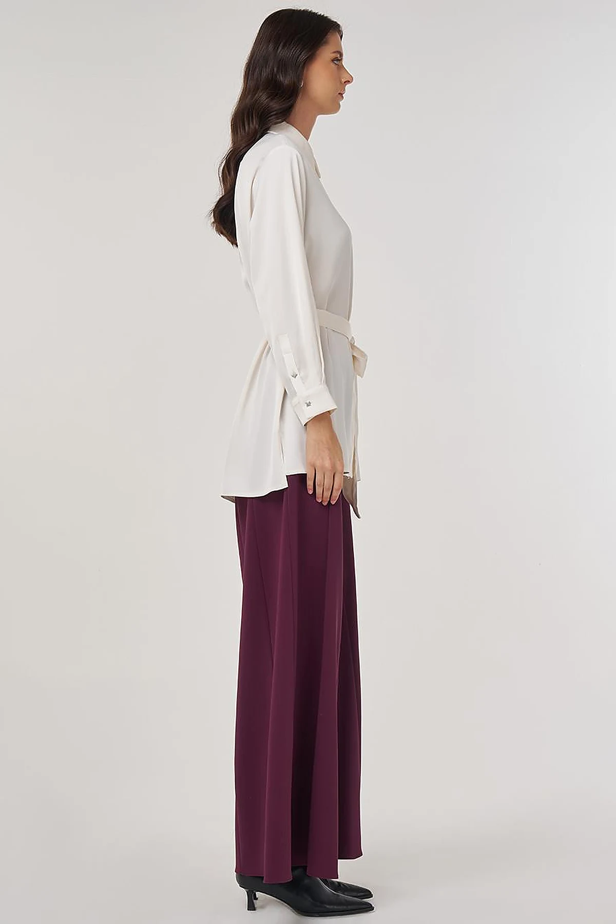 Sequin-Embroidered Satin Tunic Ecru