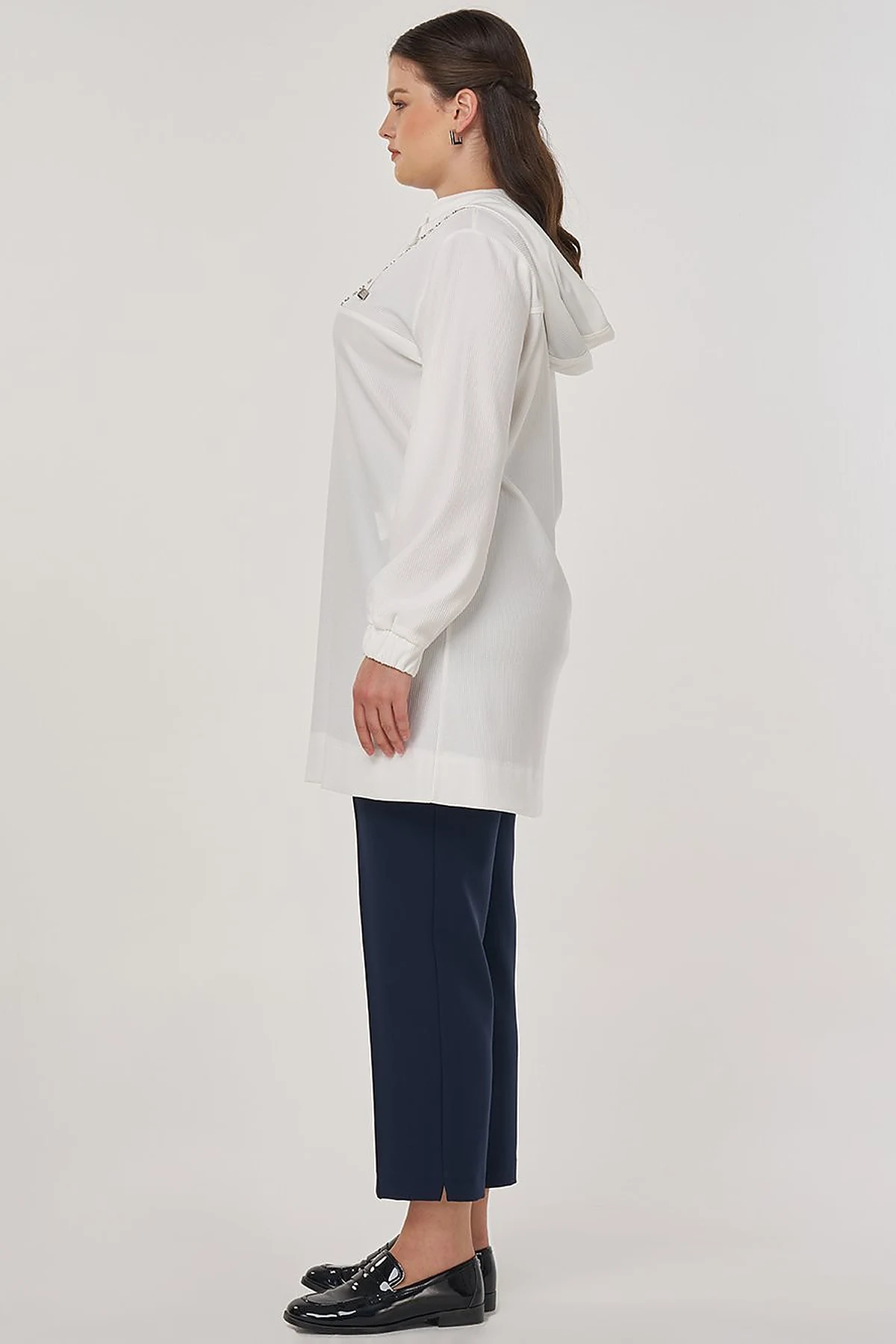 Troque Printed Hooded Sweatshirt Optic White
