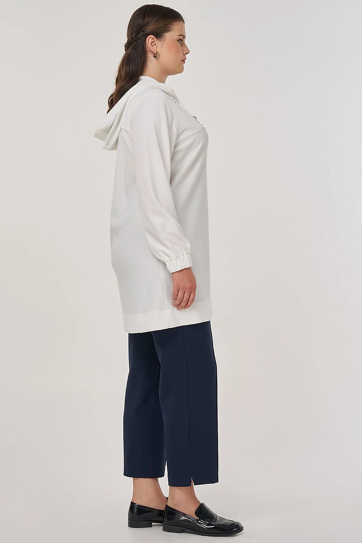Troque Printed Hooded Sweatshirt Optic White