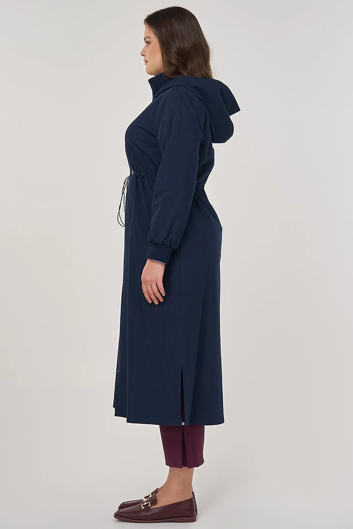 Hooded Stand-Up Jacket in Dark Navy