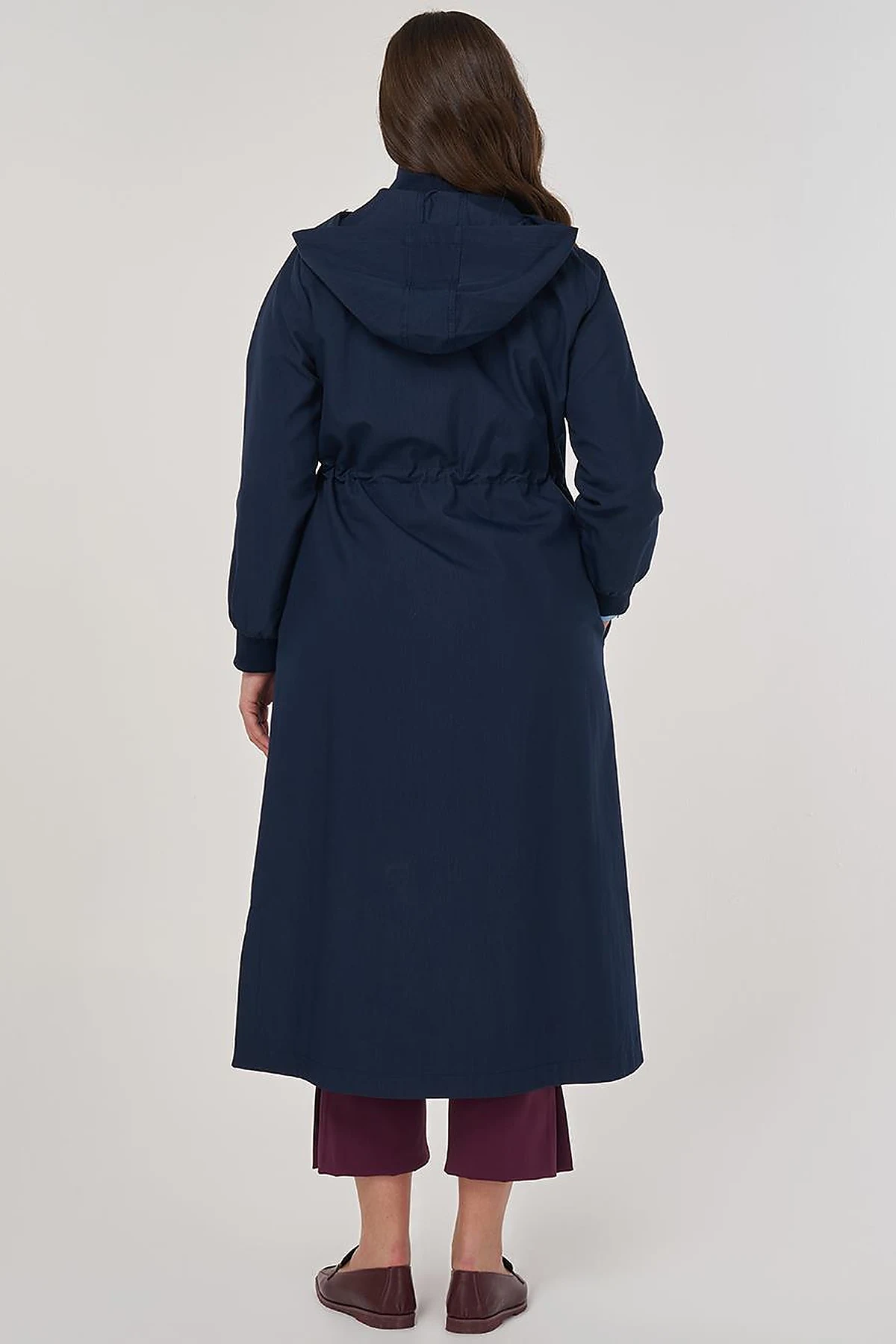 Hooded Stand-Up Jacket in Dark Navy