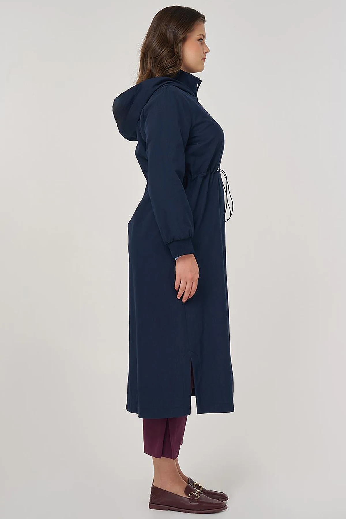 Hooded Stand-Up Jacket in Dark Navy