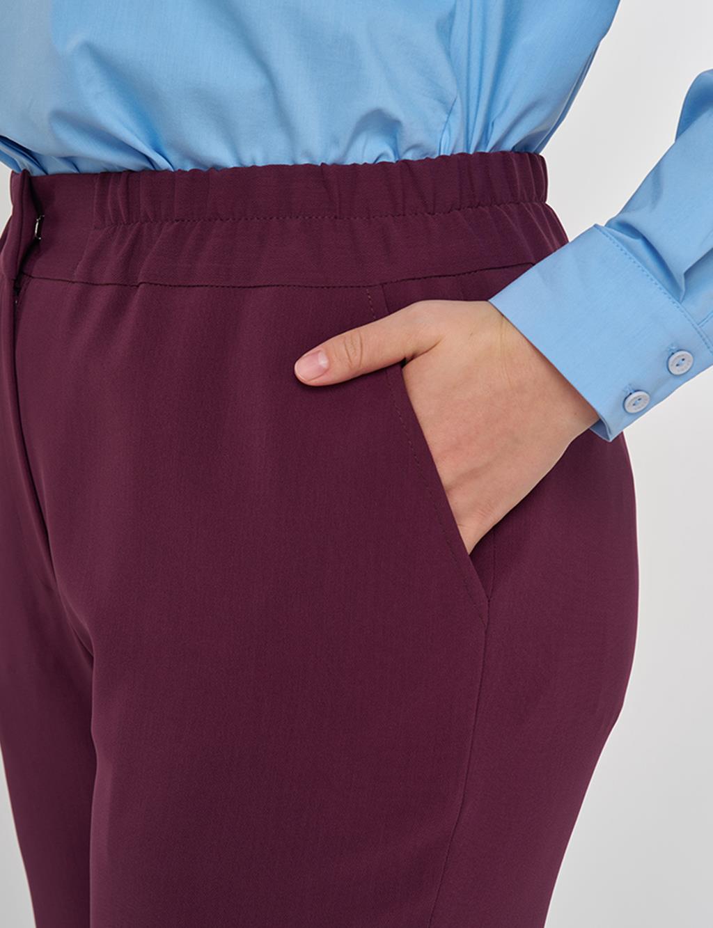 Slit Detail Relaxed Fit Pants Fig Color