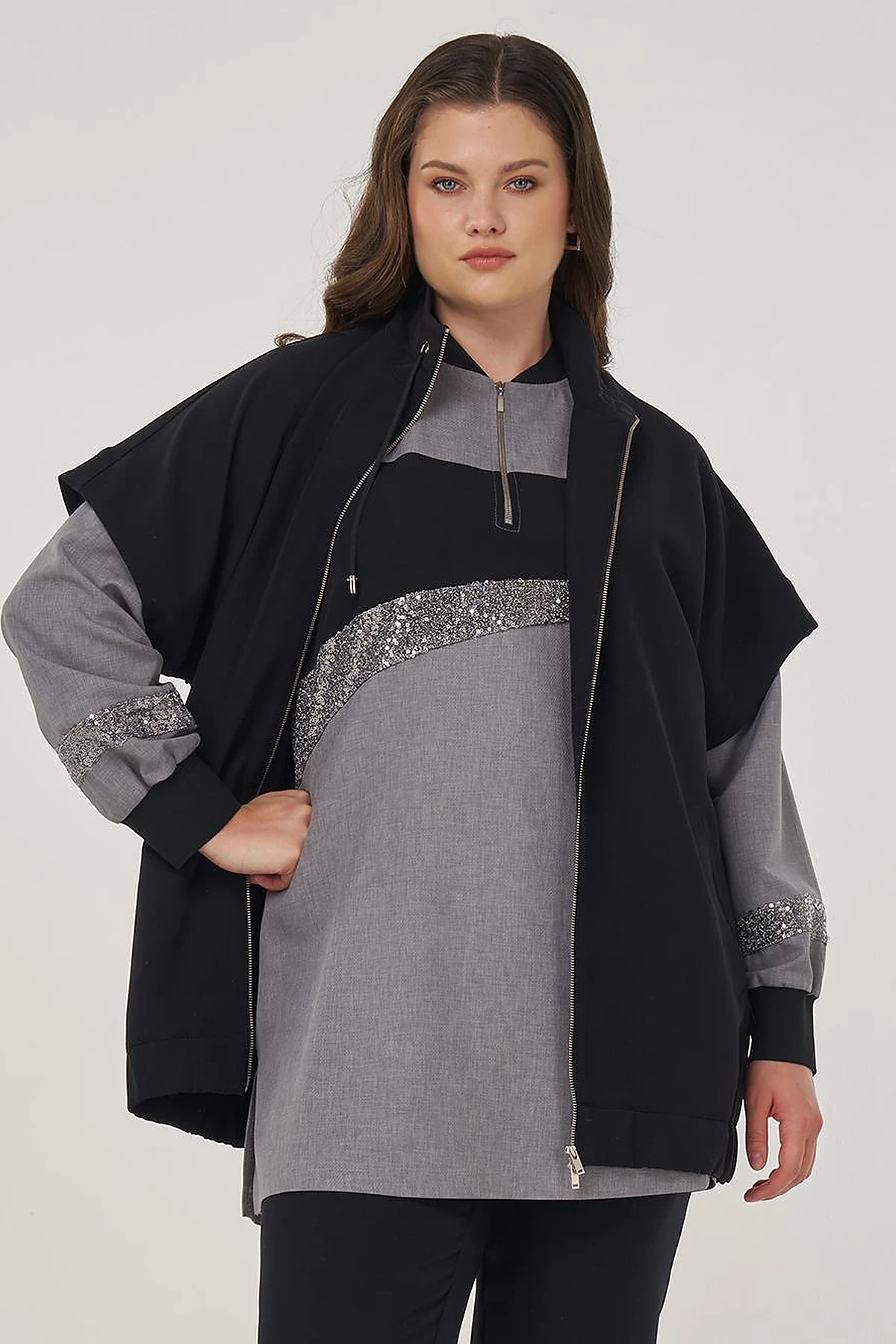 Stand-Up Collar Vest Black